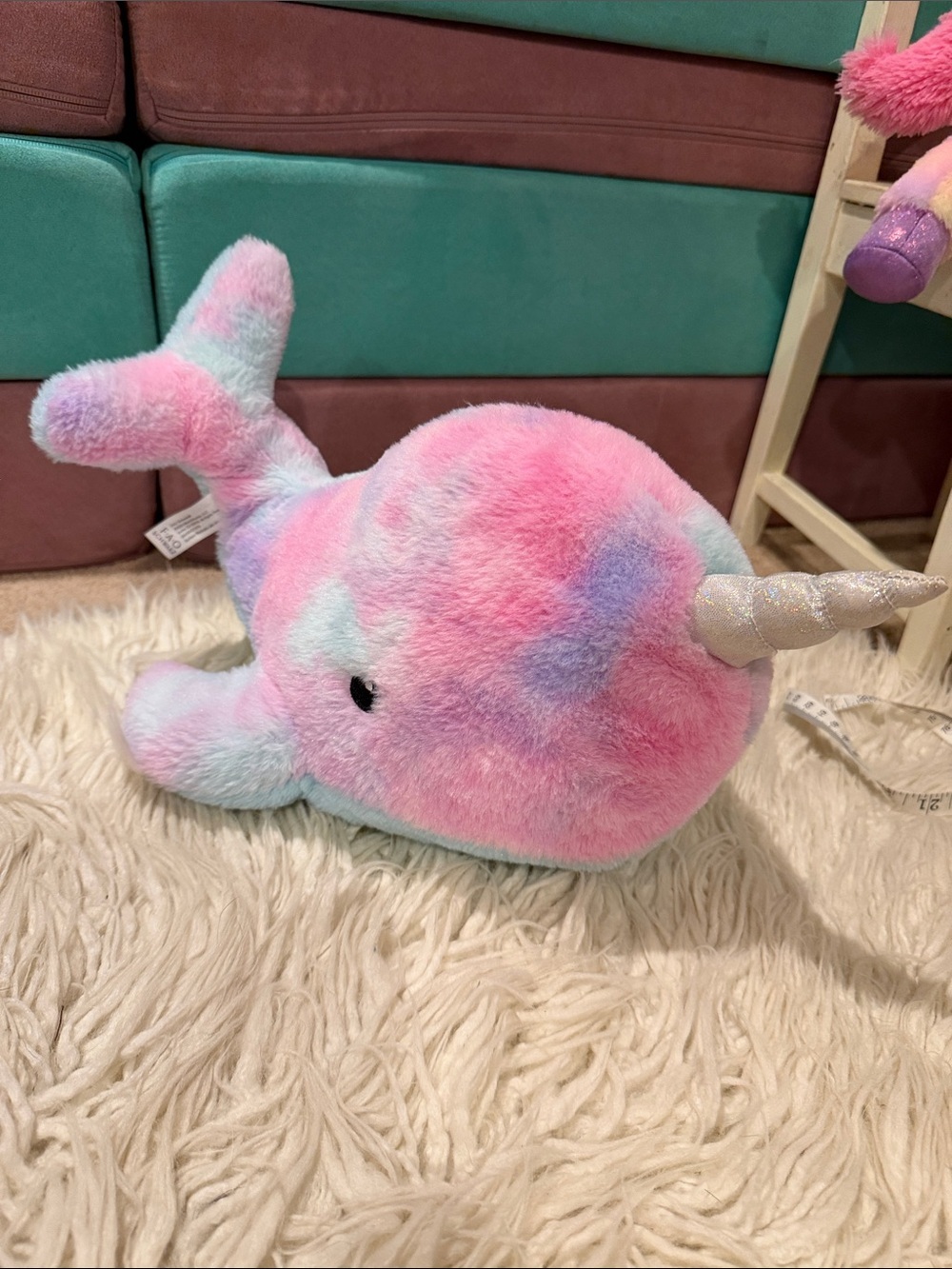 FAO Schwarz Glow Brights Toy Plush LED With Sound 17" Plush Narwhal - Picture 4 of 9